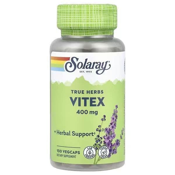 Экстракт Витекса 100 веган капсул Solaray, True Herbs, Vitex