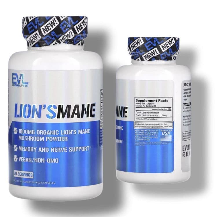 Ежовик гребенчатый 60 капсул Lion's Mane, EVLution Nutrition — 1