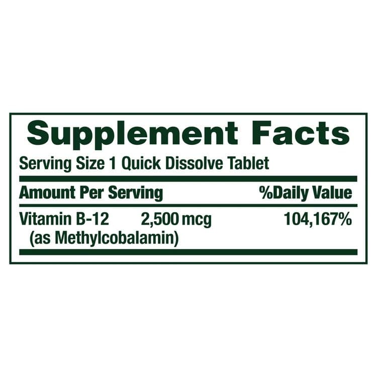 Витамин B-12 Nature's Bounty Vitamin B-12
300 быстрорастворимых таблет — 3