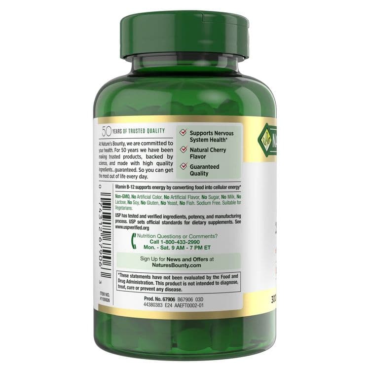 Витамин B-12 Nature's Bounty Vitamin B-12
300 быстрорастворимых таблет — 4