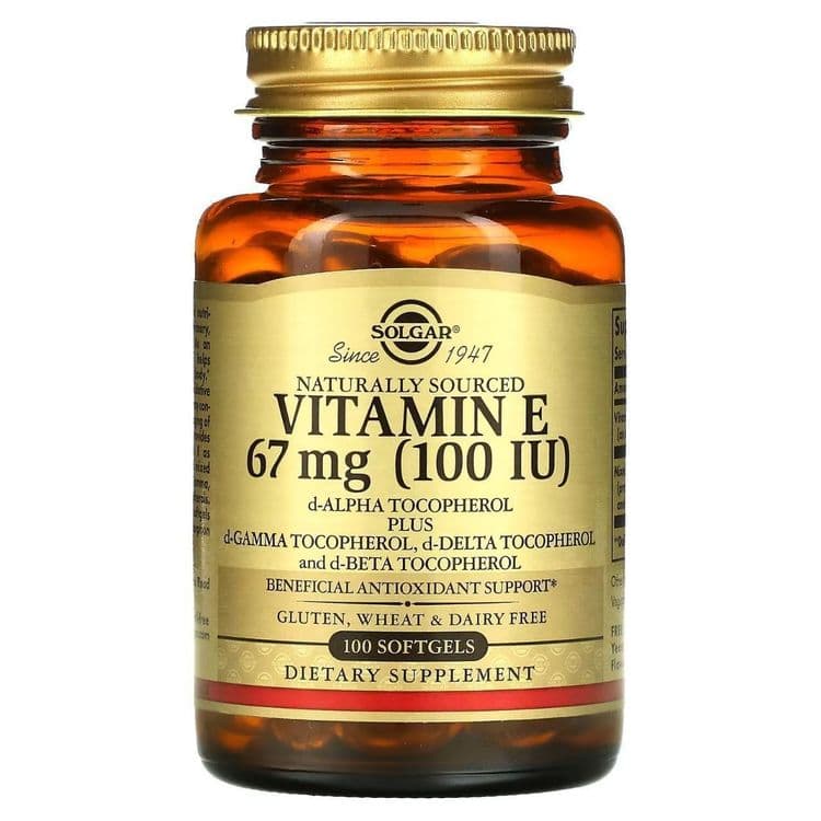 Витамин Е- 67 мг (100 МЕ) , Solgar  Vitamin E 100 таб Америка — 1