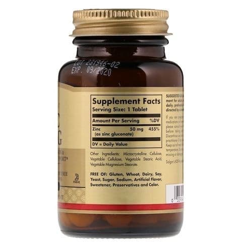 Zinc Solgar 50mg 100 tabl Цинк от Solgar из Америки — 4