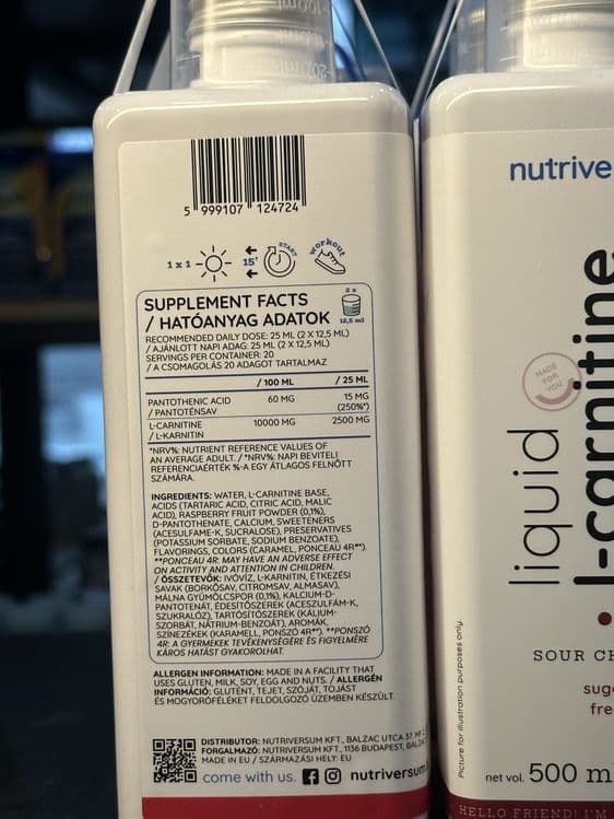 Nutriversum L-carnitine 2,500 mg 500 ml — 3