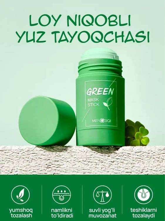 Yuz uchun gil tayoqcha niqobi "Green Mask Stick" — 3