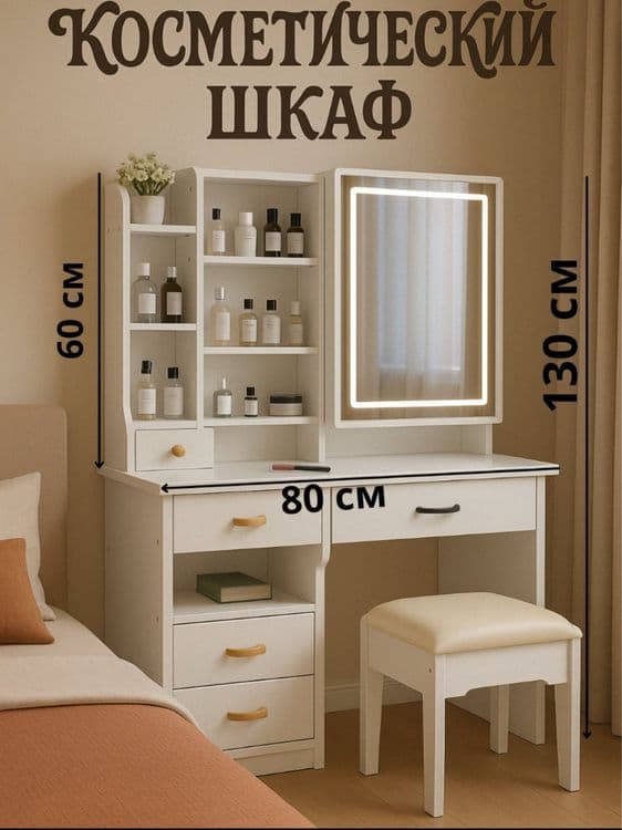 Туалетный столик с зеркалом и LED — 2