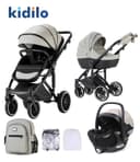Коляска Kidilo F2+C 3 в 1 — люлька, прогулочный блок и автокресло