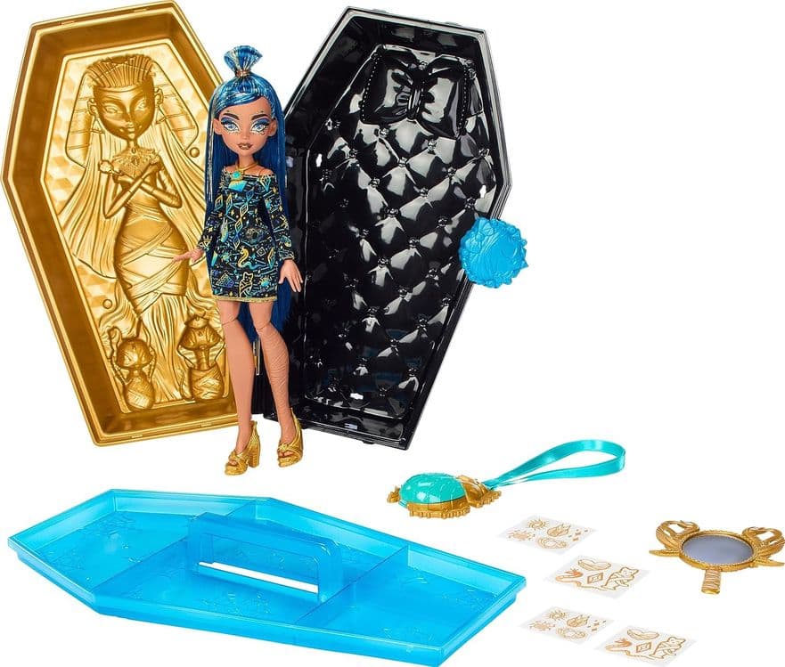 Monster High Doll & Accessories, Cleo De Nile Golden Glam Case Beauty — 6