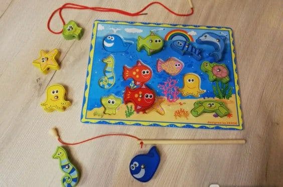 Деревянная рыбалка,деревянная детская развивающая игрушка. — 9
