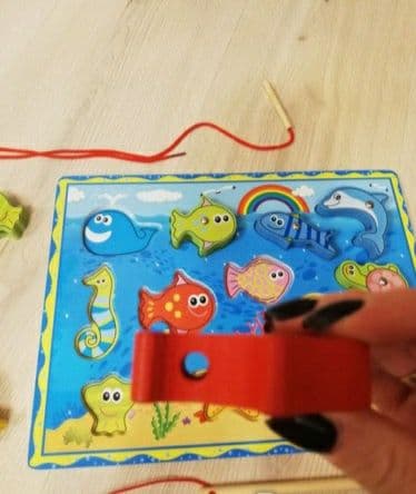 Деревянная рыбалка,деревянная детская развивающая игрушка. — 12