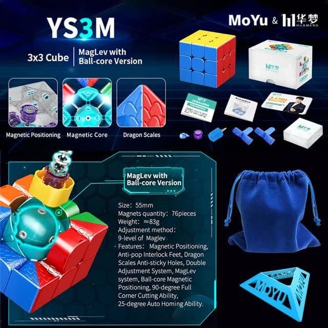 Кубик Рубик MoYu HuaMeng YS3M Magnetic — Продвинутая Головоломка — 1
