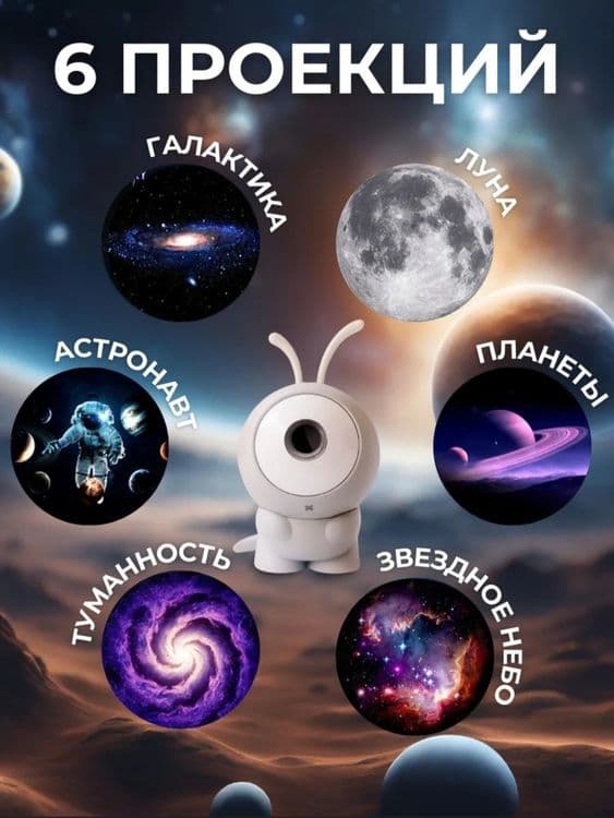 Звездный проектор планетарий Galaxy Nebula Lamp 6. 1 — 10
