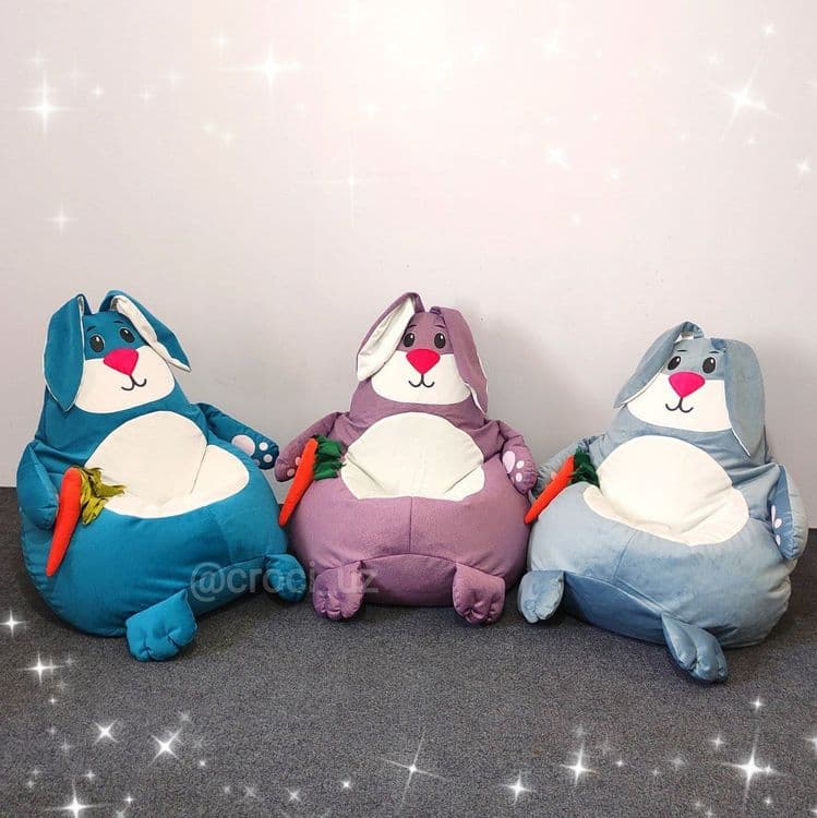 Кресло игрушка Кролик, Зайчик. Кресло мешок бин-бег бинбэг пуф beanbag — 1