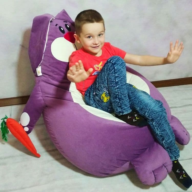 Кресло игрушка Кролик, Зайчик. Кресло мешок бин-бег бинбэг пуф beanbag — 2