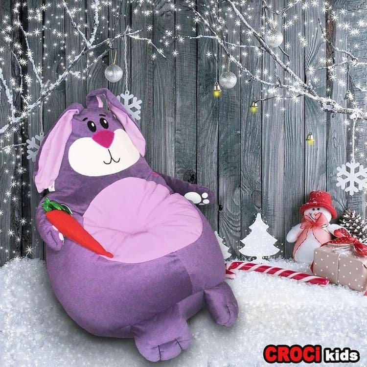 Кресло игрушка Кролик, Зайчик. Кресло мешок бин-бег бинбэг пуф beanbag — 4