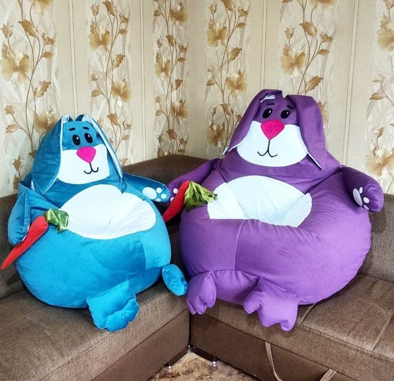 Кресло игрушка Кролик, Зайчик. Кресло мешок бин-бег бинбэг пуф beanbag — 6