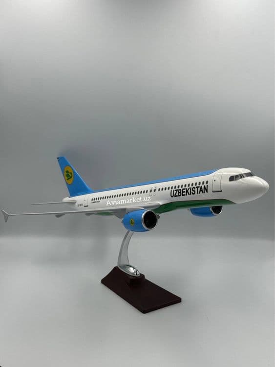 Самолет модель Airbus A320 Uzbekistan Airways сувенир/игрушка — 1