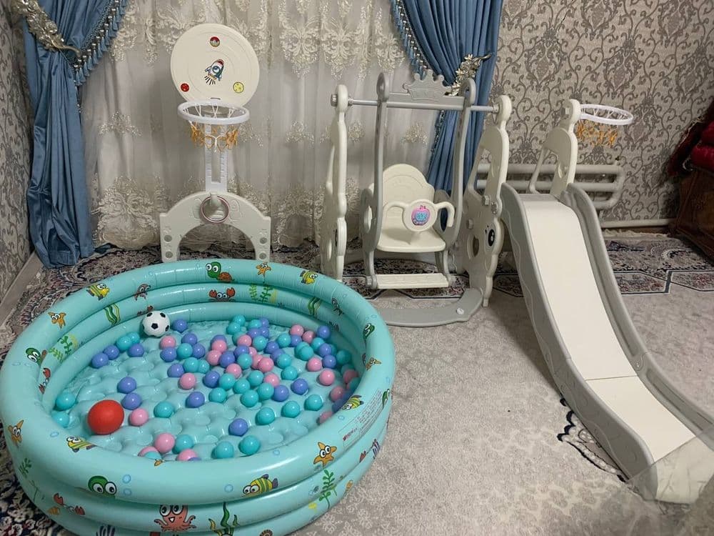 Горка качели новый упаковка доставка бесплатная сухой бассейн мячик — 1