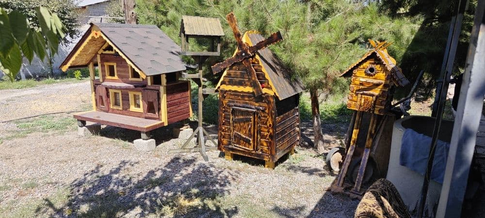 Деревянные домики будки вольеры скворечники песочницы и прочее — 5