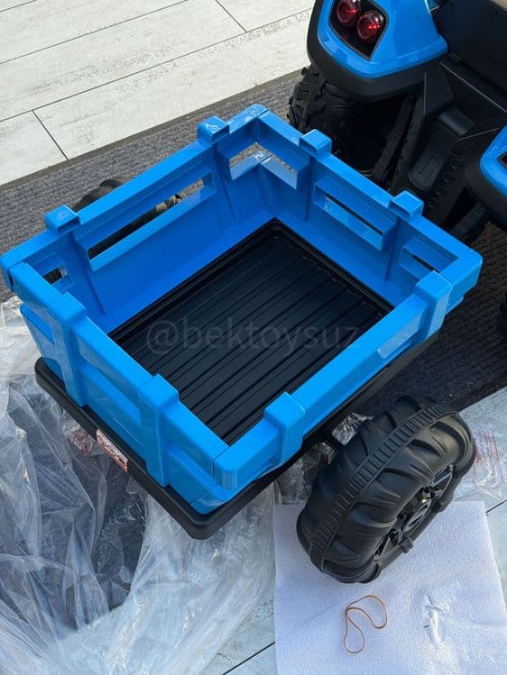 Детский Синий Трактор 24V с прицепом EVA колеса пульт Bluetooth mp4 — 13