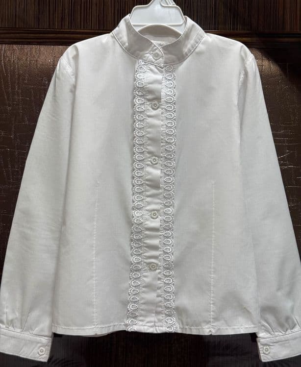 Белая рубашка для девочек в школу. — 7