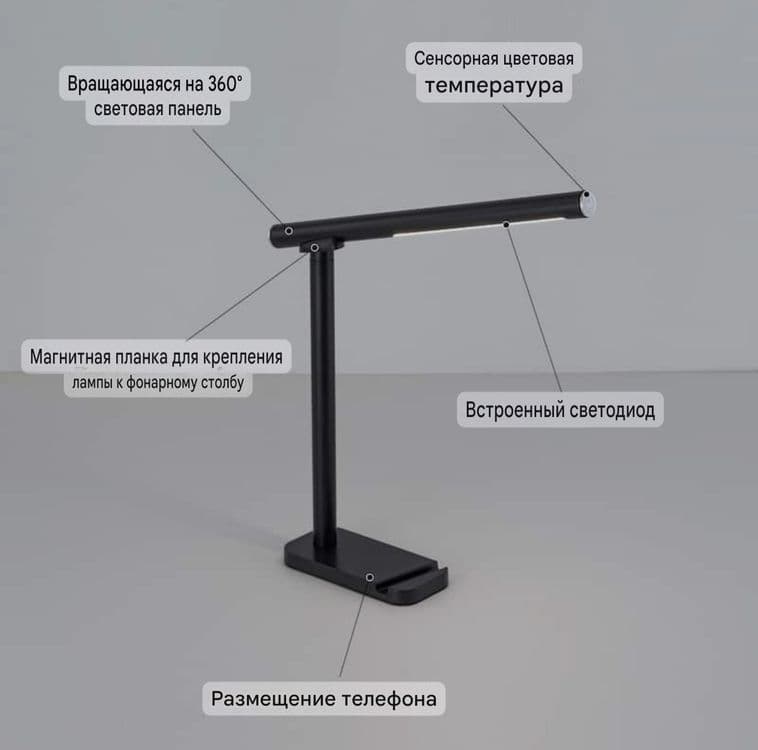 Настольная лампа светильник беспроводная hi tech — 5
