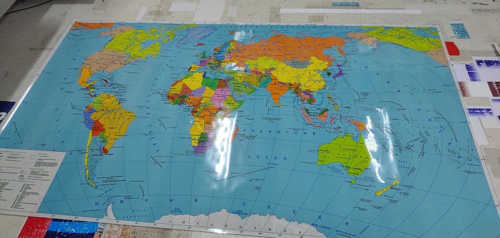 Большая карта мира на стену 250х150см (Интерьерная) — 5