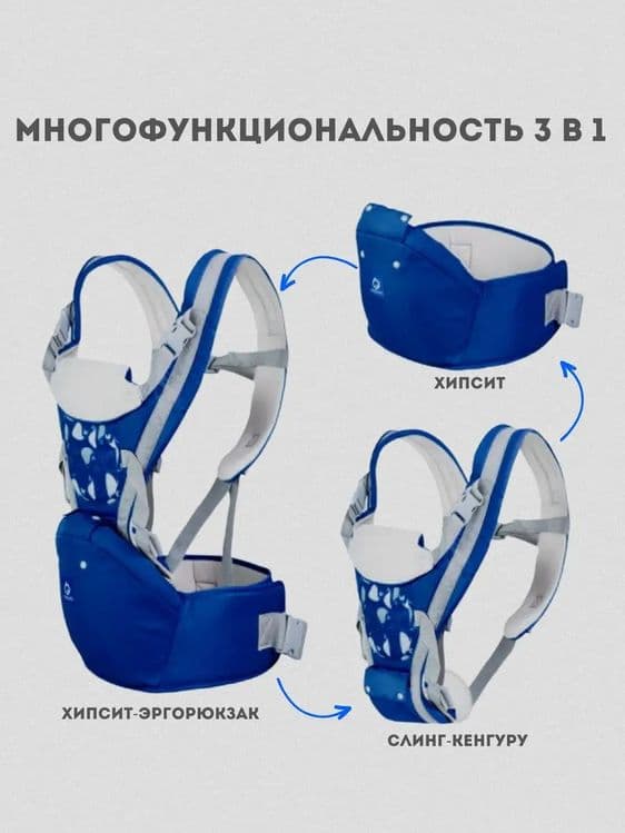 Слинг, кенгуру переноска для детей, эргорюкзак для малышей — 3