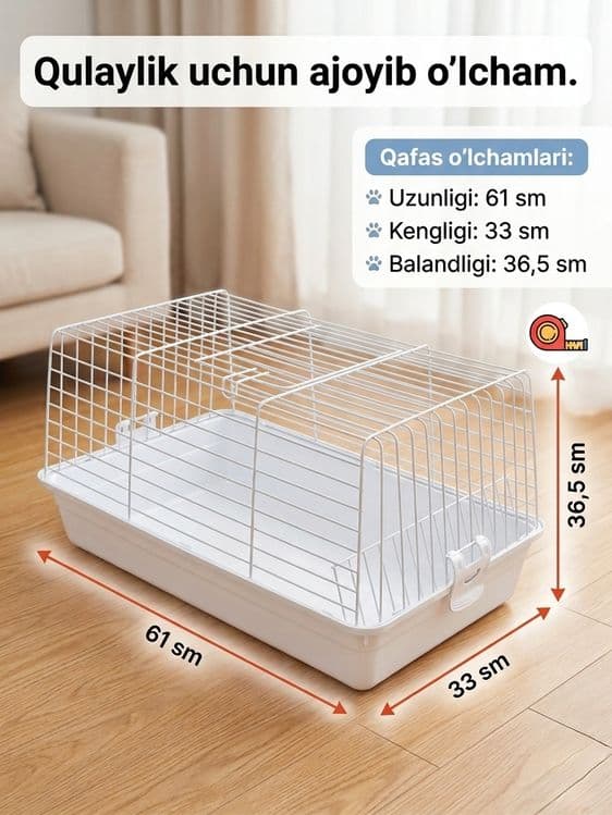 Kemiruvchilar va mayda hayvonlar uchun keng va chuqur qafas. Qafas. — 2