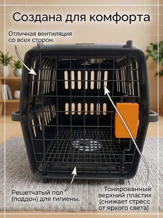 Переноска для кошек и собак маленьких пород пластиковая — 3