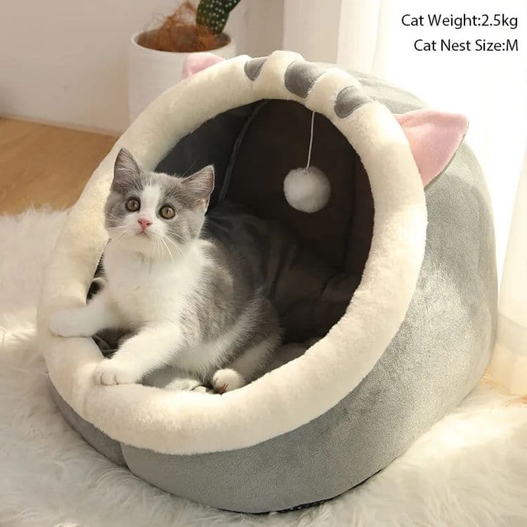 Домик Для Домашних Кошек Моющаяся Кровать Для Пещерных Кошек. — 1