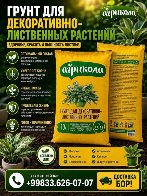 Хонаки, декоратив гуллар учун тайёр грунт, Торф, Биогумус. Россия — 2