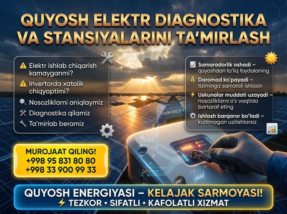 Quyosh elektr stansiyalariga texnik xizmat