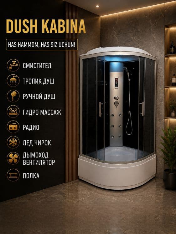 90x90sm 100x100sm 80x80sm dush kabinalar — 8