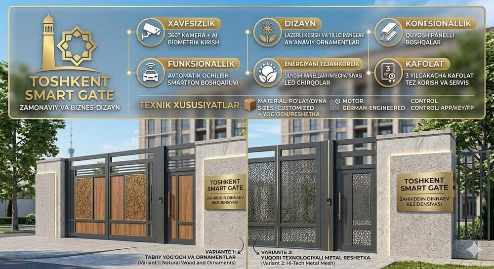 Ворота металлические железные, Подездные двери, Temir darvoza Дарвоза — 1