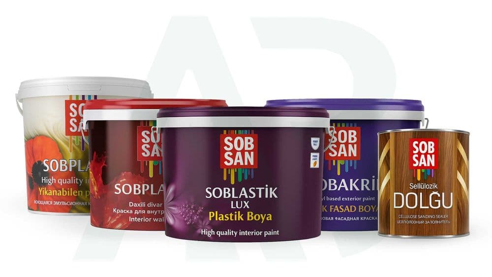 SOBSAN emulsiyalari / akril boyoq / акриловая краска / SOB PLASTIK — 1