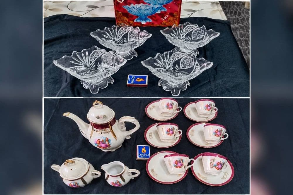 Кофейный сервиз "Мадонна",Япония и Хрустальные вазочки — 1