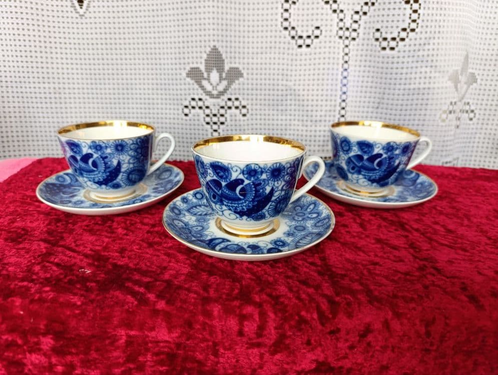 Чайные пары ЛФЗ ,чайник , тарелки , посуда СССР , ГДР , Япония — 9