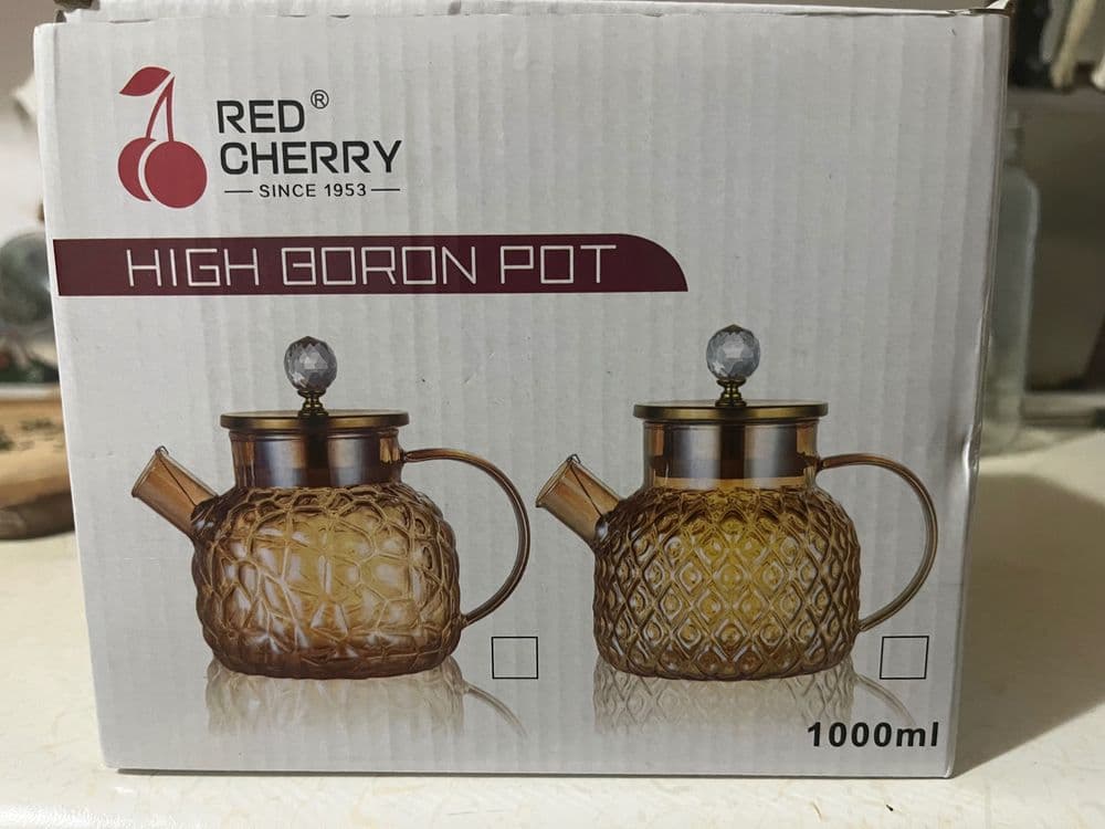 Продается стеклянный заварочный чайник Red Cherry новый в упаковке — 3