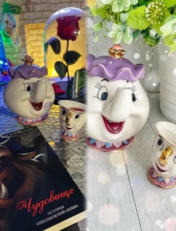 Кофейный сервиз "Красавица и Чудовище", 6 предметов, белый — 12