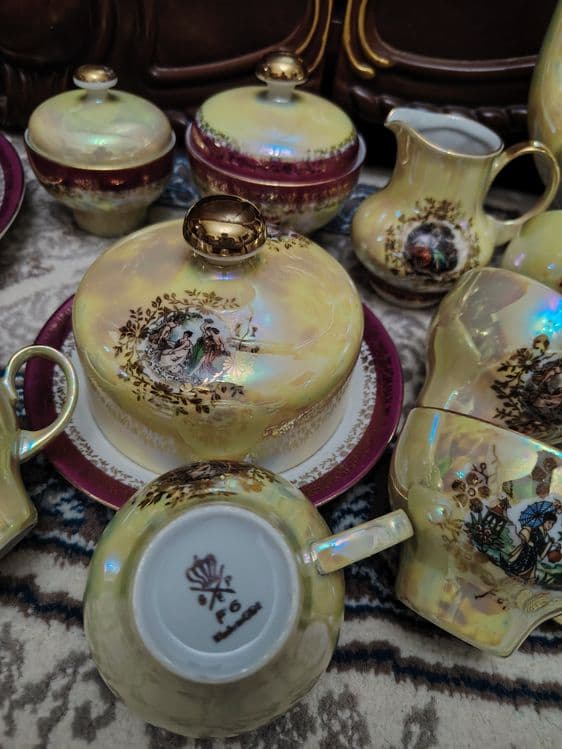 Винтажный Германский чайный сервиз Мадонна, — 12