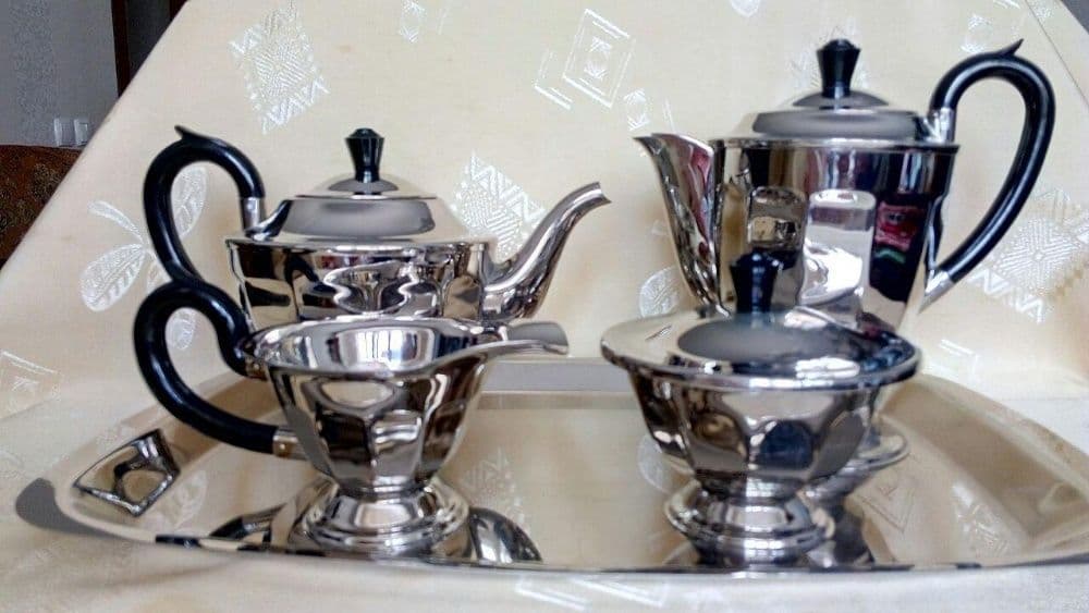 Новый! Редкий Сервиз Чайный, Кофейный. Мельхиор. — 1