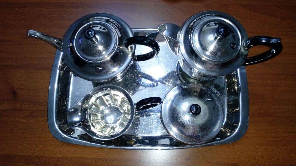 Новый! Редкий Сервиз Чайный, Кофейный. Мельхиор. — 3