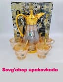Графин +4 бокала с ложками