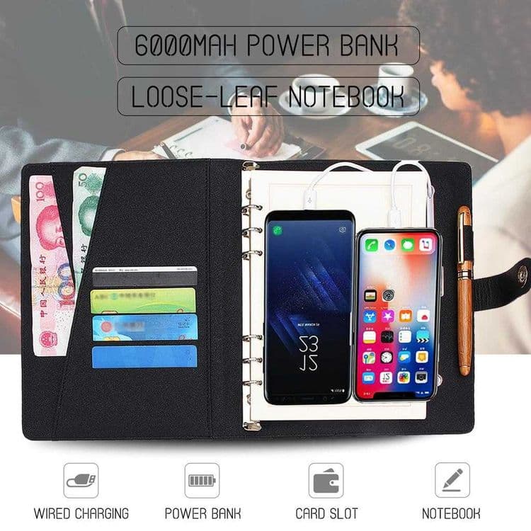 Многофункциональный блокнот Power Bank, 1000 мАч, USB-зарядка, дневник — 2