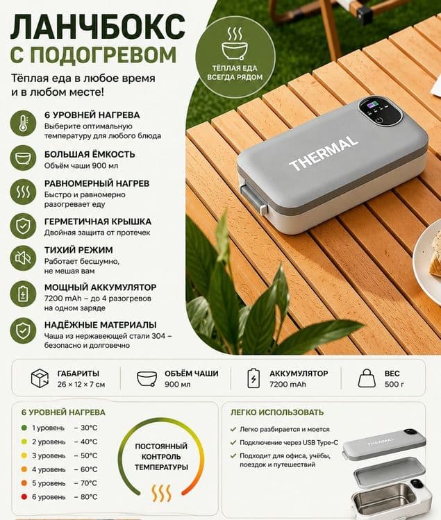 Ланчбокс с подогревом (аккумуляторный) — 1