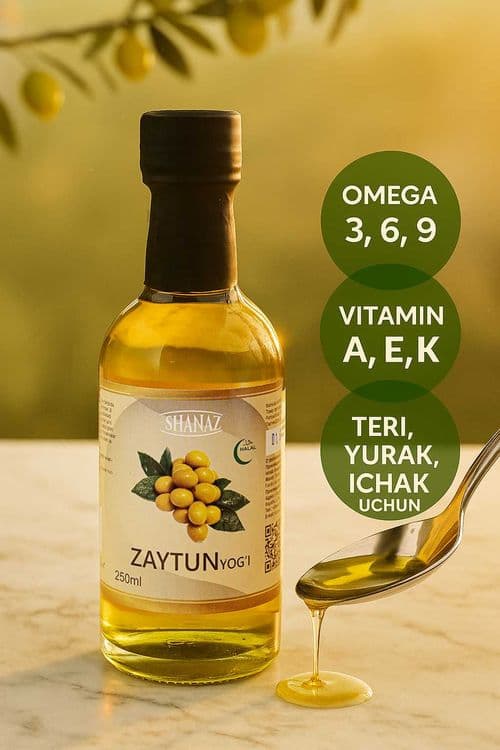 Масло Оливковое 255мл  (Зайтун ёғи) в стеклянной бутылке — 5