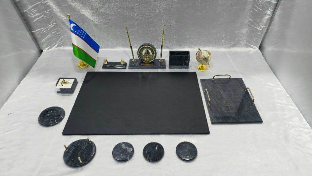 Настольный набор "черный мрамор" 13 шт предмет — 2
