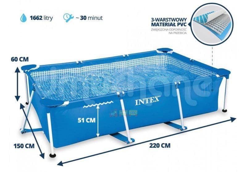 Каркасный бассейн Intex 220x150 — 5