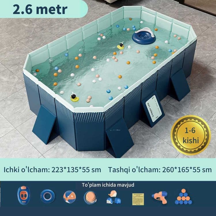 Bolalar va kattalar uchun yig'ma basseyn. 1,6 - 4 metr, 1-12 kishi — 4
