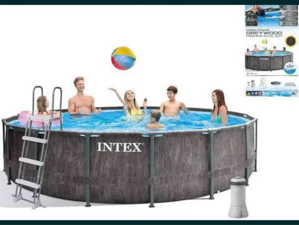 Intex бассейн 4.57х1.22см каркасный+фылтр насос лестница тент — 2